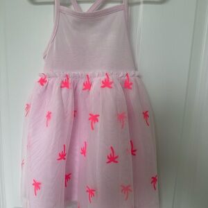 Cat & Jack Pink Dress with Palm Tree Accents